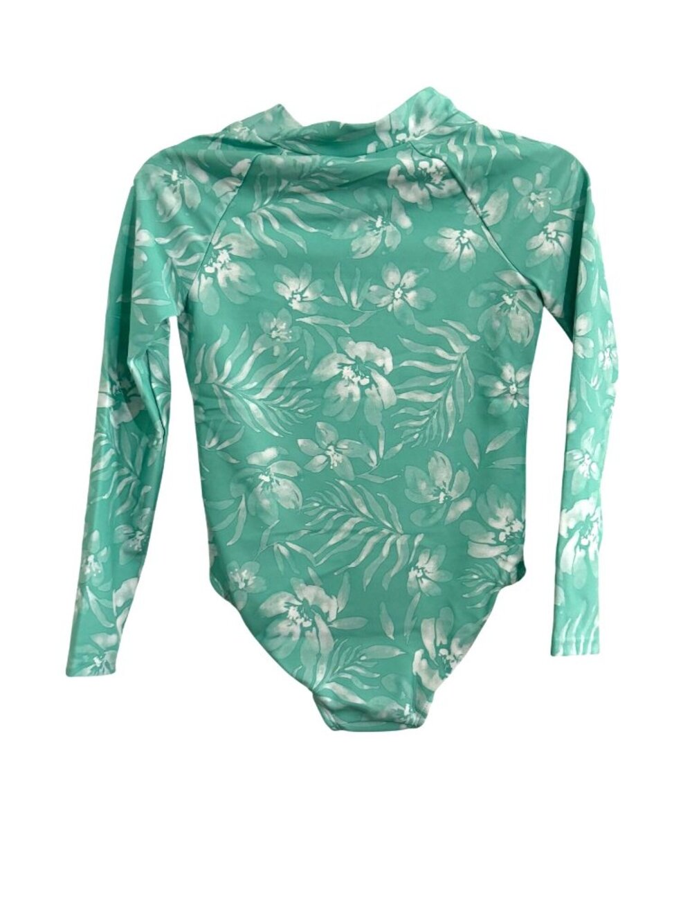 OshKosh Bgosh Girls Floral Long Sleeve One-Piece Swimsuit UPF 50+ Green Size 6/6 - Picture 7 of 7
